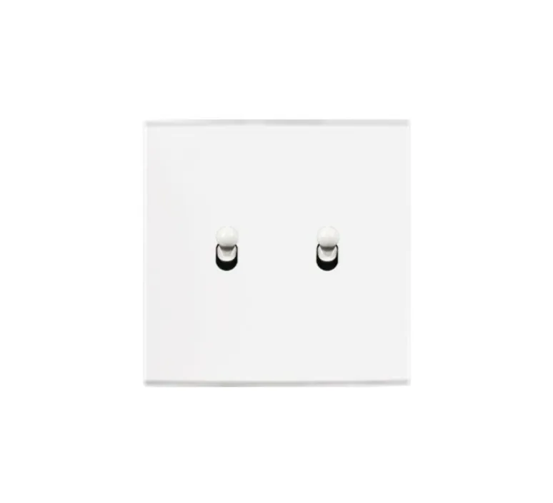 Interrupteur*Modelec Interrupteur, Confidence, Simple, Blanc, Va-et-vient ou poussoir x2, Blanc, L8cm, H8cm -