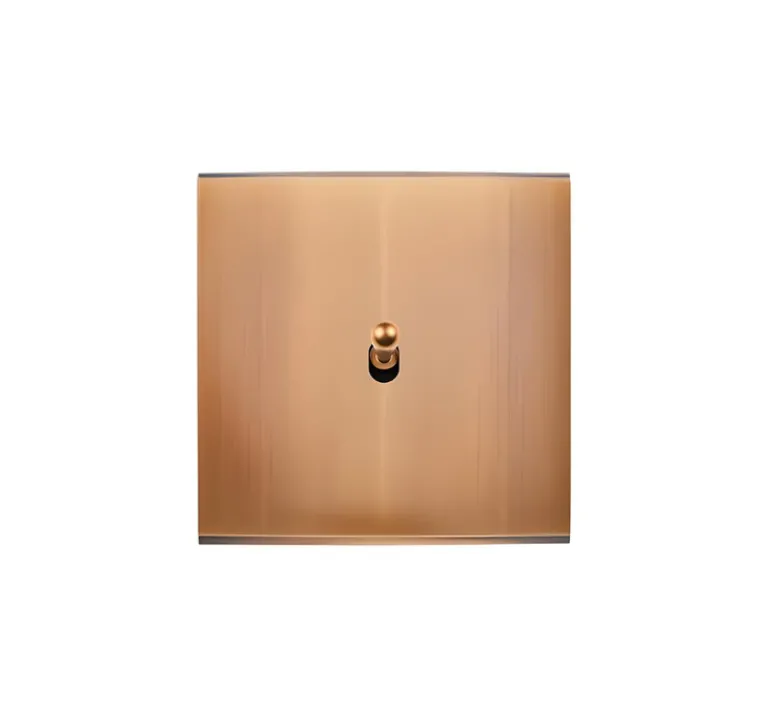 Interrupteur*Modelec Interrupteur, Confidence, Simple, Vieux bronze, Va-et-vient ou poussoir x1, Laiton, L8cm, H8cm -