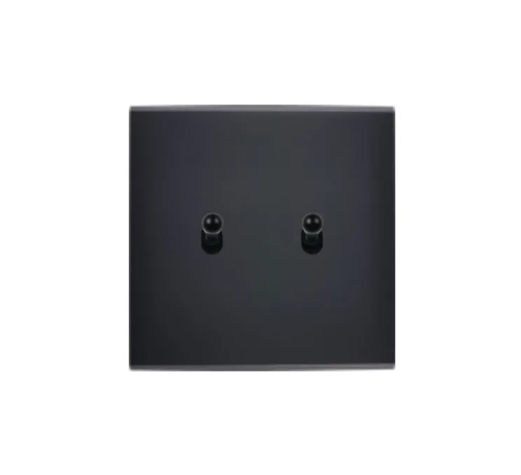 Interrupteur, Confidence, Simple, Noir mat, Volet roulant poussoir x2, Noir, L8cm, H8cm - Modelec