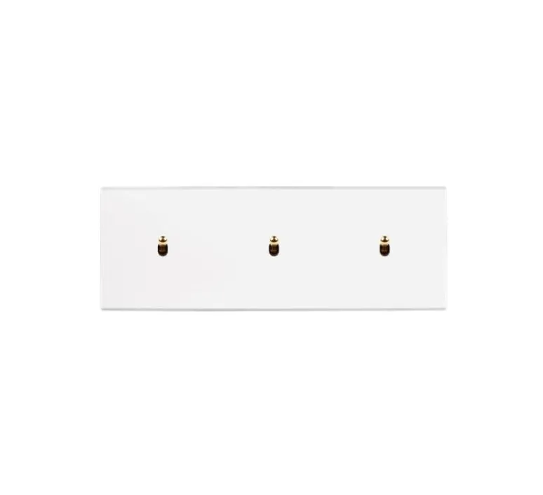 Interrupteur*Modelec Interrupteur, Confidence, Triple horizontal, Blanc mat, Va-et-vient x3, Laiton, L22,2cm, H8cm -