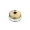 Interrupteur*Fontini Interrupteur, Dimbler, Simple, Porcelaine blanc avec dôme doré satiné, Va-et-vient x1, Sans passe-câble, Doré, L6,45cm, H6,45cm -