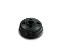 Interrupteur, Dimbler, Simple, Porcelaine noir, Va-et-vient x1, Sans passe-câble, Nickel noir, L6,45cm, H6,45cm - Fontini