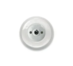 Interrupteur*Fontini Interrupteur, Dimbler, Simple, Porcelaine blanc, Va-et-vient x1, Chrome, L10cm, H10cm -