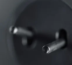 Interrupteur, DOM, Double vertical, Noir mat, Va-et-vient x1 et Va-et-vient x1, Poussoir x1, L22,8cm, H8,6cm - Fontini