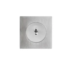 Interrupteur*Fontini Interrupteur, DOM, Simple, Aluminium brossé, Va-et-vient x1, Aluminium, L8,6cm, H8,6cm -