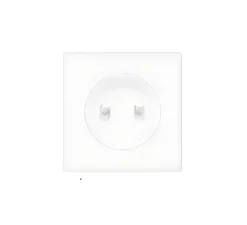 Interrupteur, DOM, Simple, Blanc mat, Poussoir x2, Blanc glossy, L8,6cm, H8,6cm - Fontini