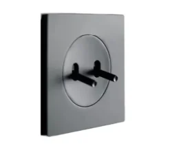 Interrupteur*Fontini Interrupteur, DOM, Simple, Noir mat, Va-et-vient x2, Noir mat, L8,6cm, H8,6cm -