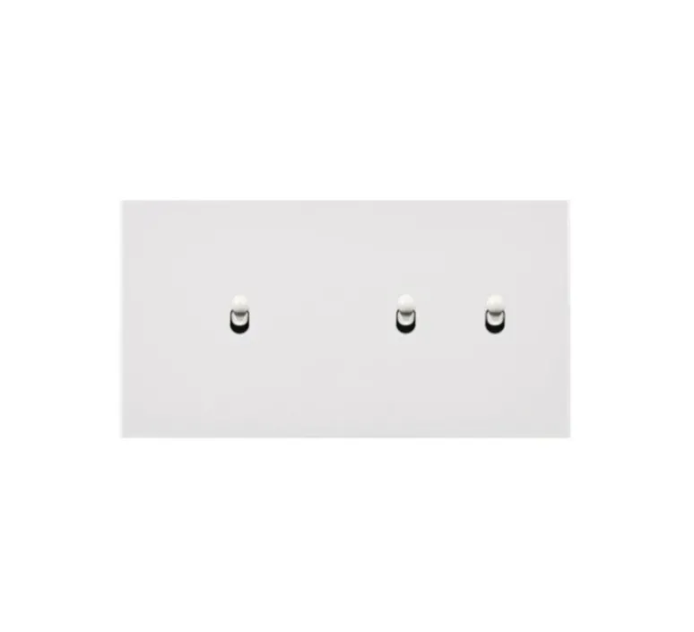 Interrupteur*Modelec Interrupteur, Désir, Double horizontal, Blanc mat, Va-et-vient ou poussoir x1 et Va-et-vient ou poussoir x2, Blanc, L15,1cm, H8cm -