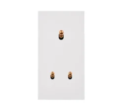 Interrupteur, Désir, Double vertical, Blanc mat, Va-et-vient ou poussoir x1, Va-et-vient ou poussoir x2, Laiton, L8cm, H15,1cm - Modelec