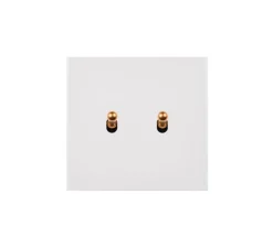 Interrupteur*Modelec Interrupteur, Désir, Simple, Blanc mat, Va-et-vient ou poussoir x2, Laiton, L8cm, H8cm -