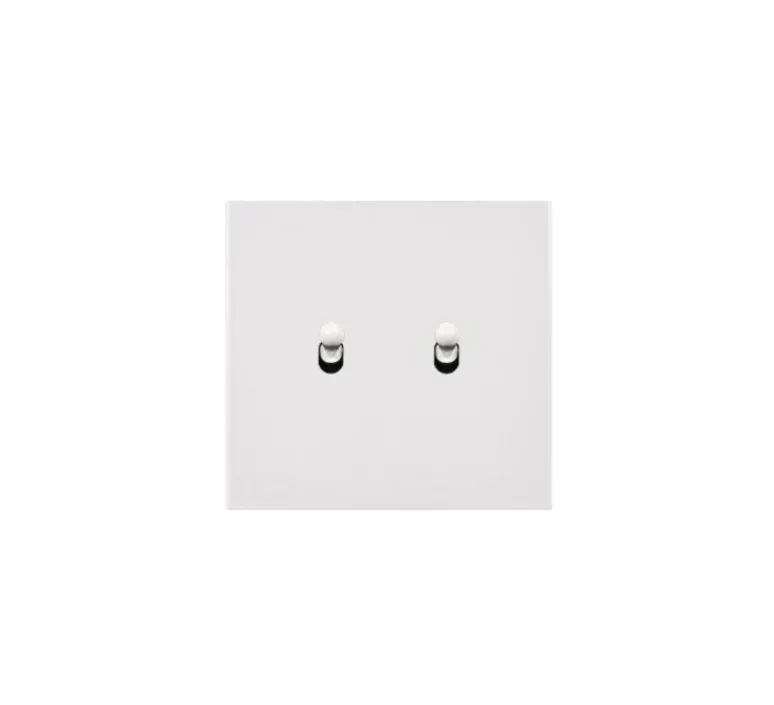 Interrupteur*Modelec Interrupteur, Désir, Simple, Blanc mat, Va-et-vient ou poussoir x2, Blanc, L8cm, H8cm -