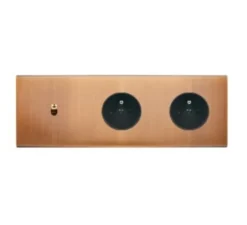 Prise|Interrupteur*Modelec Interrupteur et Prise, Confidence, Triple horizontal, Vieux bronze, Poussoir x1, Laiton, Prise-2P+T x2, Noir, L22,2cm, H8cm -