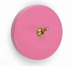 Interrupteur*Zangra Interrupteur, Feel Good, Simple, Rose, Va-et-vient x1, Laiton, L10cm, H10cm -