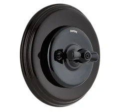 Interrupteur*Fontini Interrupteur, Garby Colonial, Simple, Porcelaine noir, Va-et-vient x2, L10cm, H10cm -