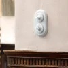 Interrupteur*Fontini Interrupteur, Garby Colonial, Double horizontal, Porcelaine blanc, Va-et-vient x2, Porcelaine blanc, L17,5cm, H10cm -
