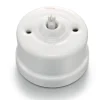 Interrupteur*Fontini Interrupteur, Garby, Simple, Porcelaine blanc, Poussoir rotatif x1, Sans passe-câble, L6,45cm, H6,45cm -
