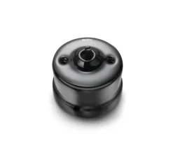 Interrupteur*Fontini Interrupteur, Garby, Simple, Porcelaine noir, Poussoir rotatif x1, Sans passe-câble, L6,45cm, H6,45cm -