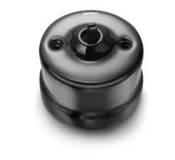 Interrupteur*Fontini Interrupteur, Garby, Va-et-vient x1, Sans passe-câble, Porcelaine noir, L6,6cm, H6,6cm -