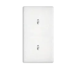 Interrupteur, Hitera, Double vertical, Blanc terrazzo, Va-et-vient ou poussoir x1, Va-et-vient ou poussoir x1, Acier, L8,5cm, H15,6cm - Modelec