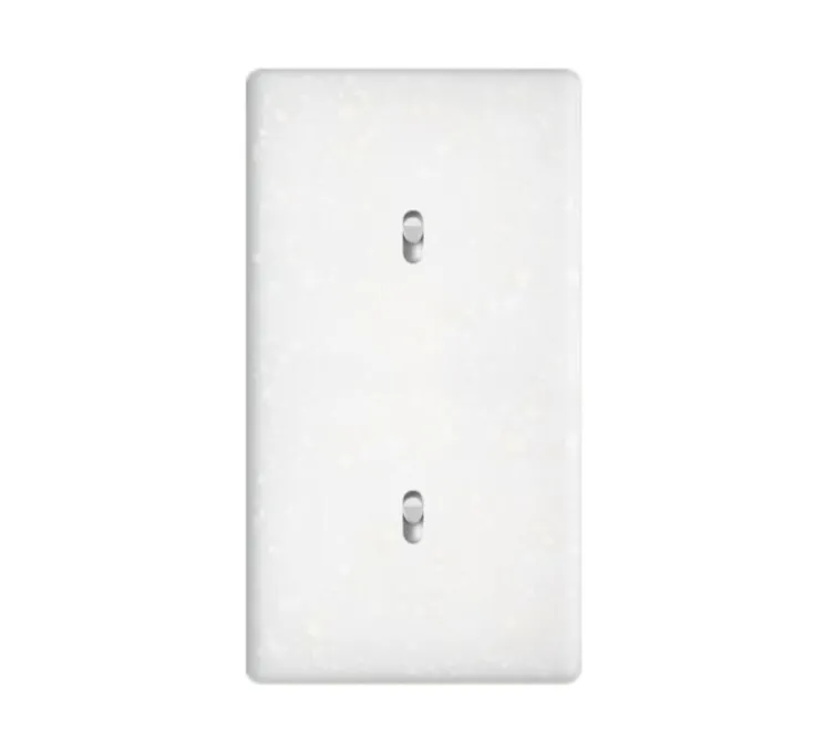 Interrupteur, Hitera, Double vertical, Blanc terrazzo, Va-et-vient ou poussoir x1, Va-et-vient ou poussoir x1, Acier, L8,5cm, H15,6cm - Modelec