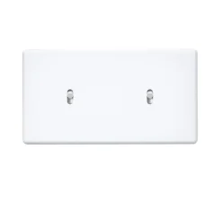 Interrupteur, Hitera, Double horizontal, Blanc soft touch, Va-et-vient ou poussoir x1 et Va-et-vient ou poussoir x1, Blanc, L15,6cm, H8,5cm - Modelec