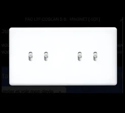 Interrupteur*Modelec Interrupteur, Hitera, Double horizontal, Blanc soft touch, Va-et-vient ou poussoir x2 et Va-et-vient ou poussoir x2, Blanc, L15,6cm, H8,5cm -