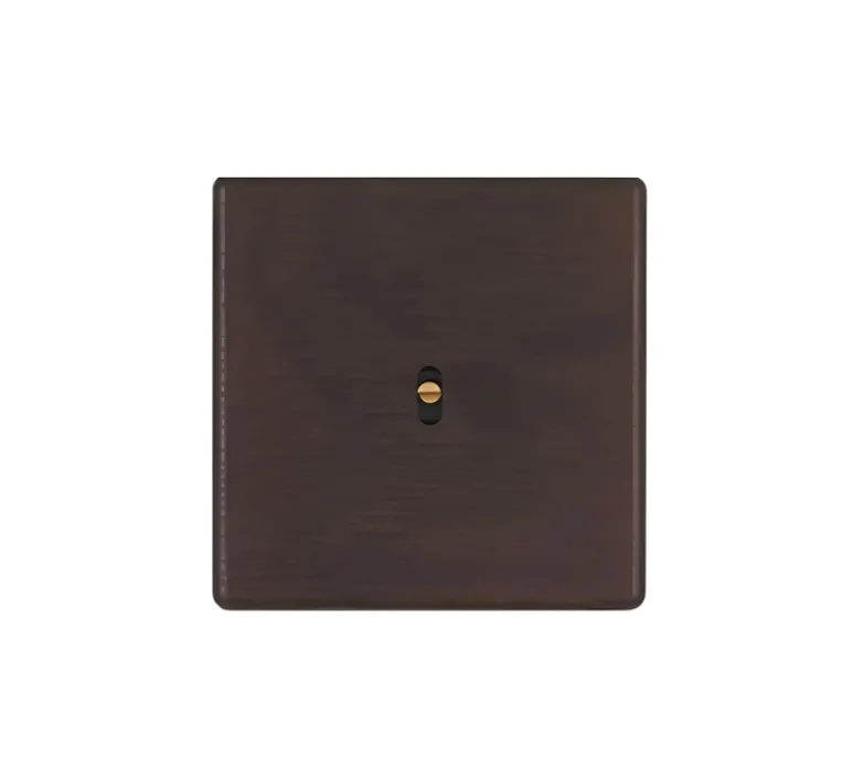 Interrupteur*Modelec Interrupteur, Hitera, Simple, Chêne foncé, Va-et-vient ou poussoir x1, Doré, L8,5cm, H8,5cm -