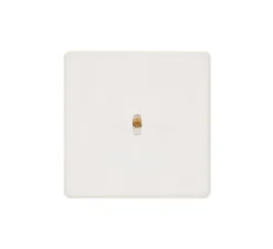 Interrupteur, Hitera, Simple, Blanc soft touch, Permutateur x1, Laiton, L8,5cm, H8,5cm - Modelec