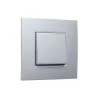 Interrupteur, Intense, Simple, Sterling coated, Va-et-vient x1, Sterling coated, L8,5cm, H8,5cm - Niko