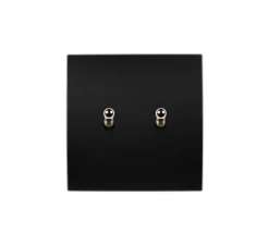 Interrupteur, Karo, Simple, Noir satin, Va-et-vient ou poussoir x2, Acier, L8cm, H8cm - Modelec