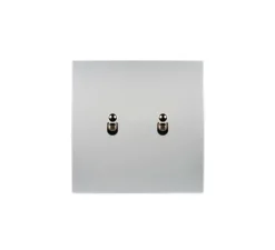 Interrupteur, Karo, Simple, Aluminium satin, Va-et-vient ou poussoir x2, Acier, L8cm, H8cm - Modelec