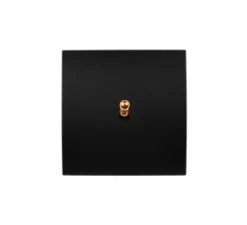 Interrupteur, Karo, Simple, Noir satin, Va-et-vient ou poussoir x1, Laiton, L8cm, H8cm - Modelec