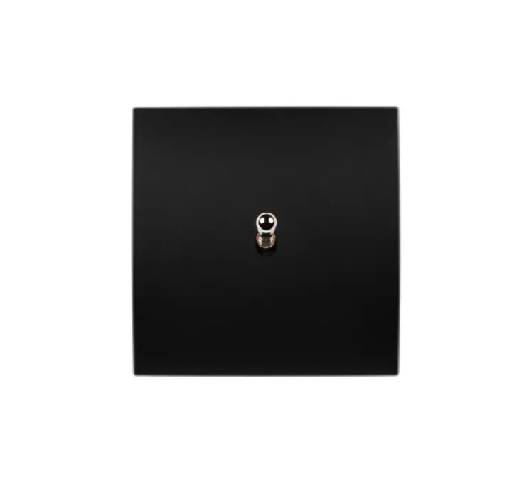 Interrupteur, Karo, Simple, Noir satin, Va-et-vient ou poussoir x1, Acier, L8cm, H8cm - Modelec