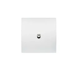 Interrupteur, Karo, Simple, Blanc satin, Va-et-vient ou poussoir x1, Blanc, L8cm, H8cm - Modelec