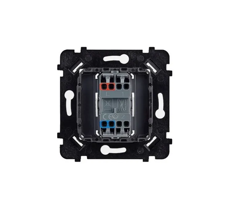 Interrupteur, Karo, Simple, Blanc satin, Va-et-vient ou poussoir x1, Blanc, L8cm, H8cm - Modelec