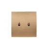 Interrupteur, Karo, Simple, Doré satin, Va-et-vient ou poussoir x2, Doré, L8,5cm, H8,5cm - Modelec