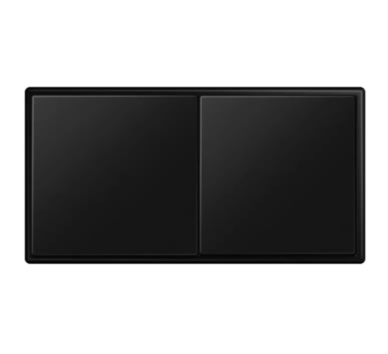 Interrupteur*Jung Interrupteur, LS 990, Double horizontal, Noir mat, Va-et-vient x1, Va-et-vient x1, Noir mat, L15,2cm, H8,1cm -