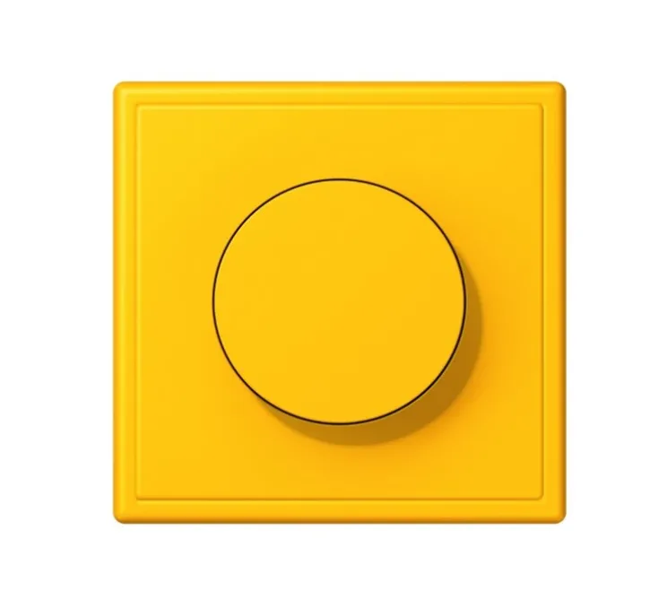 Interrupteur, LS 990, Simple, Le Corbusier Jaune vif 4320W, Variateur x1, Le Corbusier Jaune vif 4320W, L8,1cm, H8,1cm - Jung