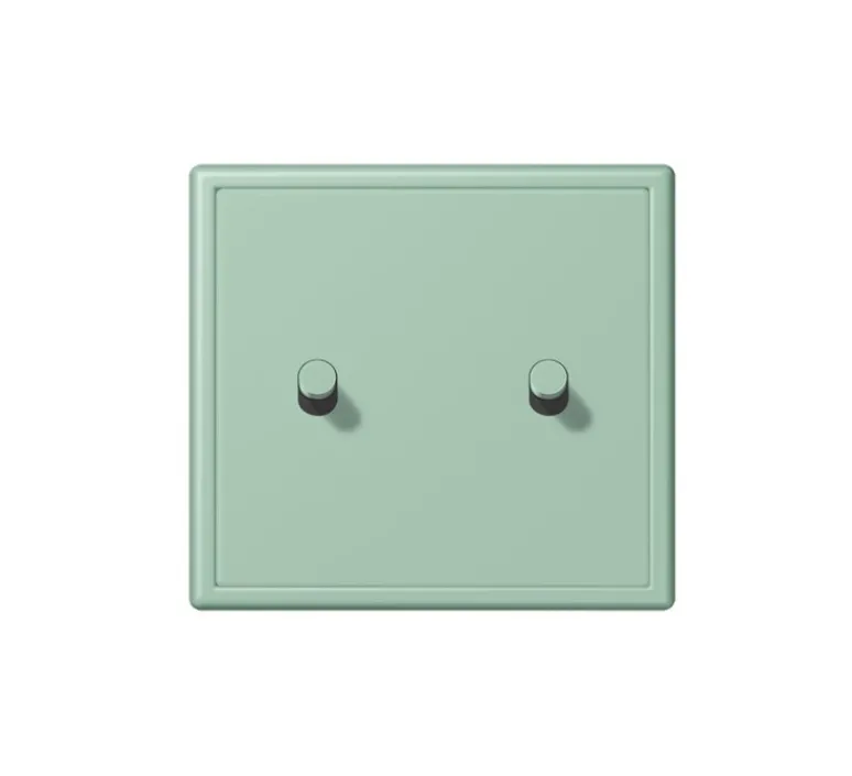 Interrupteur*Jung Interrupteur, LS 1912, Simple, Le Corbusier Vert Anglais clair 32041, Va-et-vient x2, Le Corbusier Vert Anglais Clair 32041, L8,1cm, H8,1cm -
