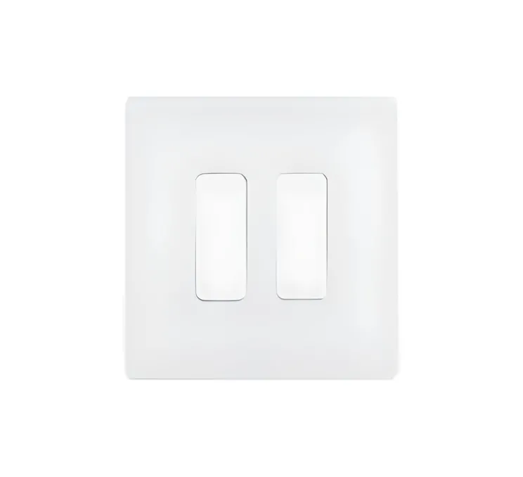 Interrupteur, M, Simple, Blanc mat, Va-et-vient ou poussoir x2, Blanc, L8cm, H8cm - Modelec