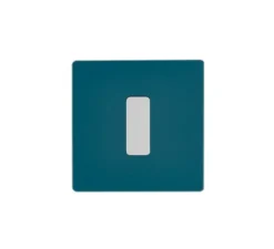 Interrupteur, M, Simple, Bleu gris mat, Va-et-vient ou poussoir x1, Nickel sablé, L8cm, H8cm - Modelec