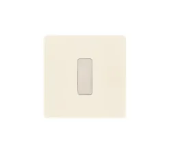 Interrupteur*Modelec Interrupteur, M, Simple, Ivoire, Va-et-vient ou Poussoir x1, Nickel brossé, L8cm, H8cm -