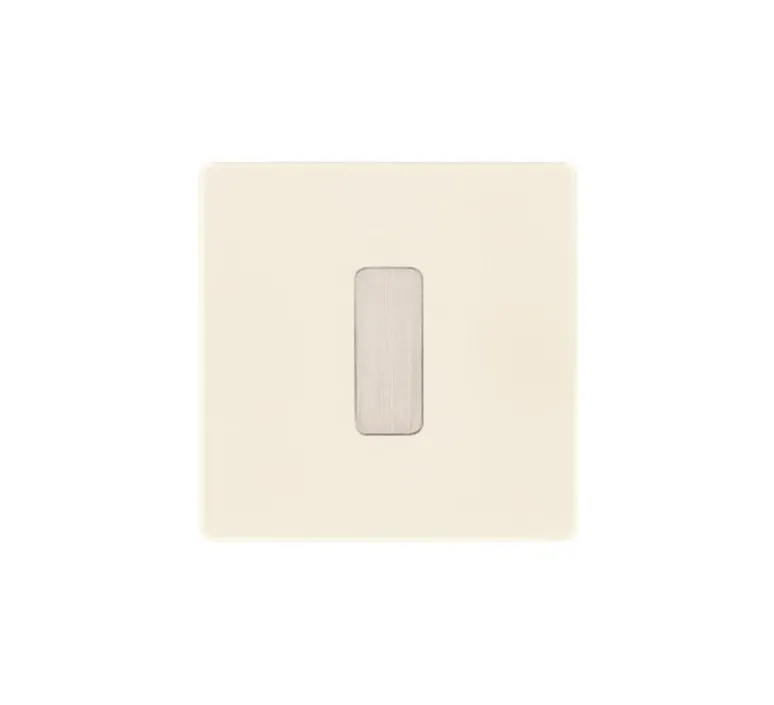 Interrupteur*Modelec Interrupteur, M, Simple, Ivoire, Va-et-vient ou Poussoir x1, Nickel brossé, L8cm, H8cm -