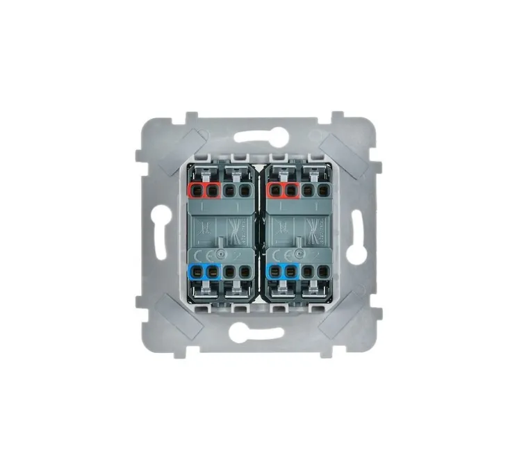 Interrupteur, M, Simple, Laiton sablé, Va-et-vient ou poussoir x2, Blanc, L8cm, H8cm - Modelec