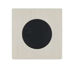 Interrupteur, M, Simple, Nickel brossé, Variateur rotatif x1, Noir, L8cm, H8cm - Modelec