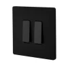 Interrupteur, M, Simple, Noir mat, Va-et-vient ou poussoir x2, Noir, L8cm, H8cm - Modelec