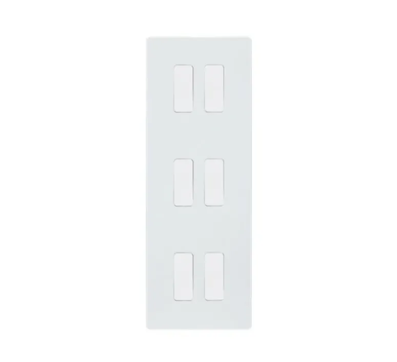 Interrupteur*Modelec Interrupteur, M, Triple vertical, Blanc mat, Va-et-vient ou poussoir x2, Va-et-vient ou poussoir x2, Va-et-vient ou poussoir x2, Blanc, L8cm, H22,2cm -