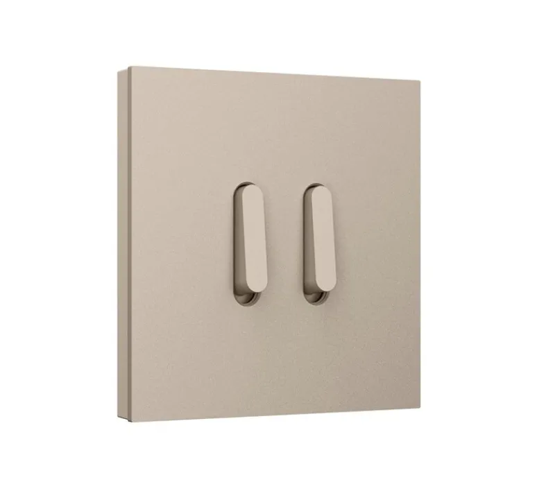 Interrupteur*Niko Interrupteur, Rocker, Simple, Steel champagne coated, Va-et-vient x2, Steel champagne coated, L9,5cm, H9,5cm -