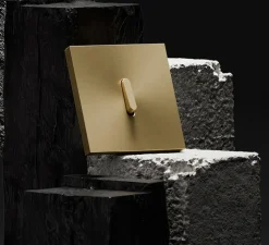 Interrupteur*Niko Interrupteur, Rocker, Simple, Alu gold brushed, Va-et-vient x1, Alu gold brushed, L9,5cm, H9,5cm -