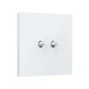 Interrupteur*Niko Interrupteur, Toggle, Simple, Steel white coated, Va-et-vient x2, Steel white coated, L9,5cm, H9,5cm -